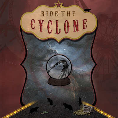 Ride the Cyclone poster features a portal to space at an amusement park.
